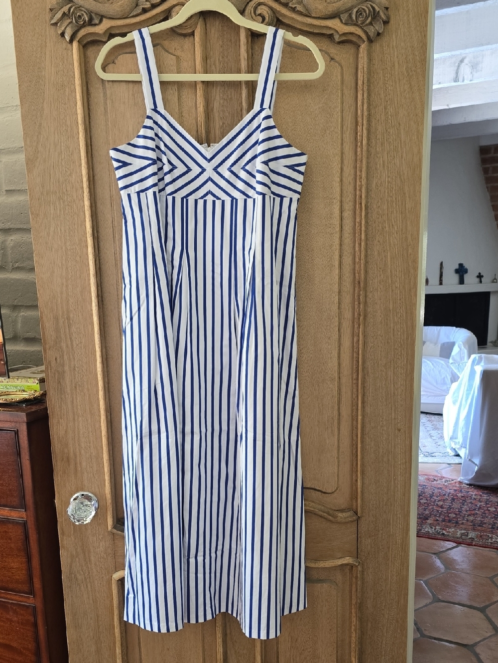 Talbots White and Blue Striped Sundress